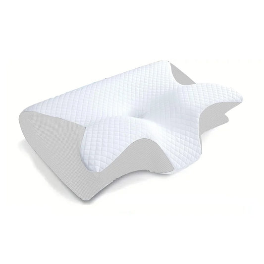 Coussin Malin White 1pc Memory Foam Cervical Pillow, 2 in 1 Ergonomic Contour Orthopedic Pillow for Neck Pain, Contoured Support Pillows,Neck Pillow