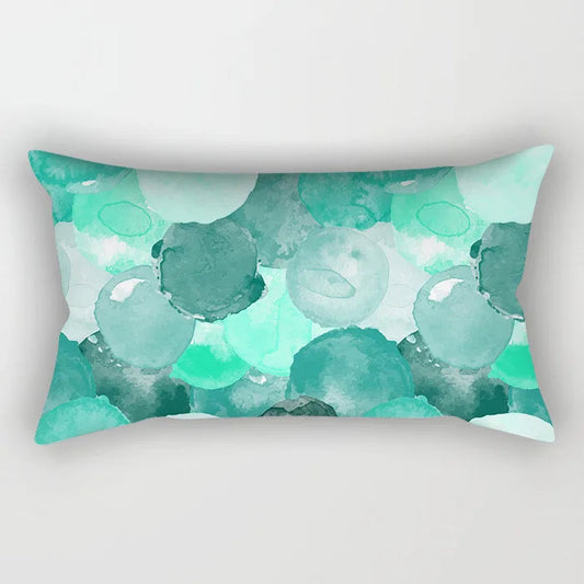 Coussin Malin 23 / 30X50CM-pillow cover 2023 New Teal Blue Geometric Lumbar Pillows Case 30X50CM Nordic Blue Cushion Pillow for Couch Sofa Throw Pillows Case Decor Home