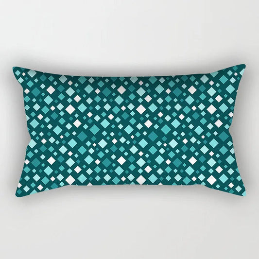 Coussin Malin 13 / 30X50CM-pillow cover 2023 New Teal Blue Geometric Lumbar Pillows Case 30X50CM Nordic Blue Cushion Pillow for Couch Sofa Throw Pillows Case Decor Home