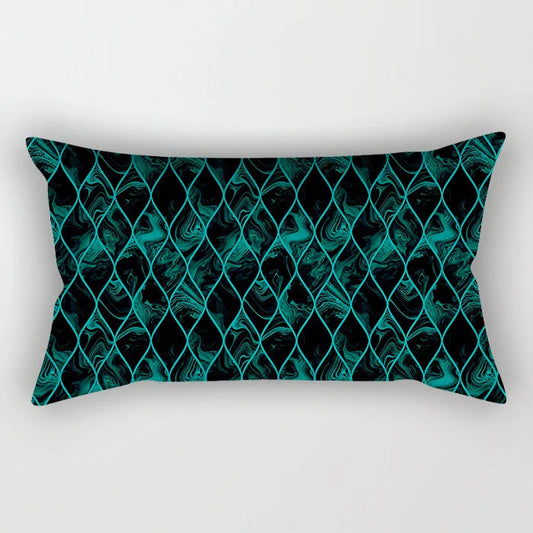Coussin Malin 20 / 30X50CM-pillow cover 2023 New Teal Blue Geometric Lumbar Pillows Case 30X50CM Nordic Blue Cushion Pillow for Couch Sofa Throw Pillows Case Decor Home