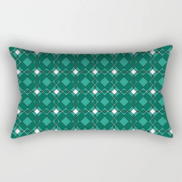 Coussin Malin 26 / 30X50CM-pillow cover 2023 New Teal Blue Geometric Lumbar Pillows Case 30X50CM Nordic Blue Cushion Pillow for Couch Sofa Throw Pillows Case Decor Home