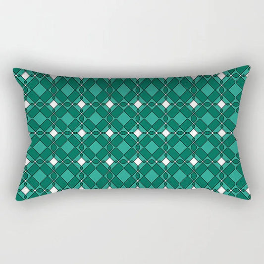 Coussin Malin 26 / 30X50CM-pillow cover 2023 New Teal Blue Geometric Lumbar Pillows Case 30X50CM Nordic Blue Cushion Pillow for Couch Sofa Throw Pillows Case Decor Home