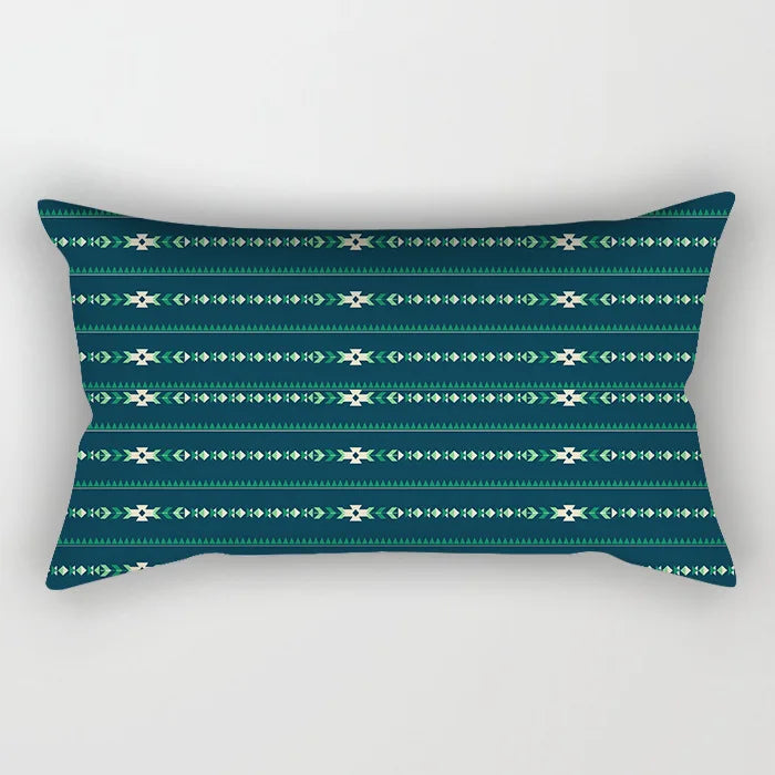 Coussin Malin 25 / 30X50CM-pillow cover 2023 New Teal Blue Geometric Lumbar Pillows Case 30X50CM Nordic Blue Cushion Pillow for Couch Sofa Throw Pillows Case Decor Home