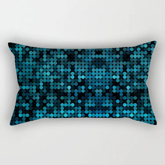 Coussin Malin 24 / 30X50CM-pillow cover 2023 New Teal Blue Geometric Lumbar Pillows Case 30X50CM Nordic Blue Cushion Pillow for Couch Sofa Throw Pillows Case Decor Home