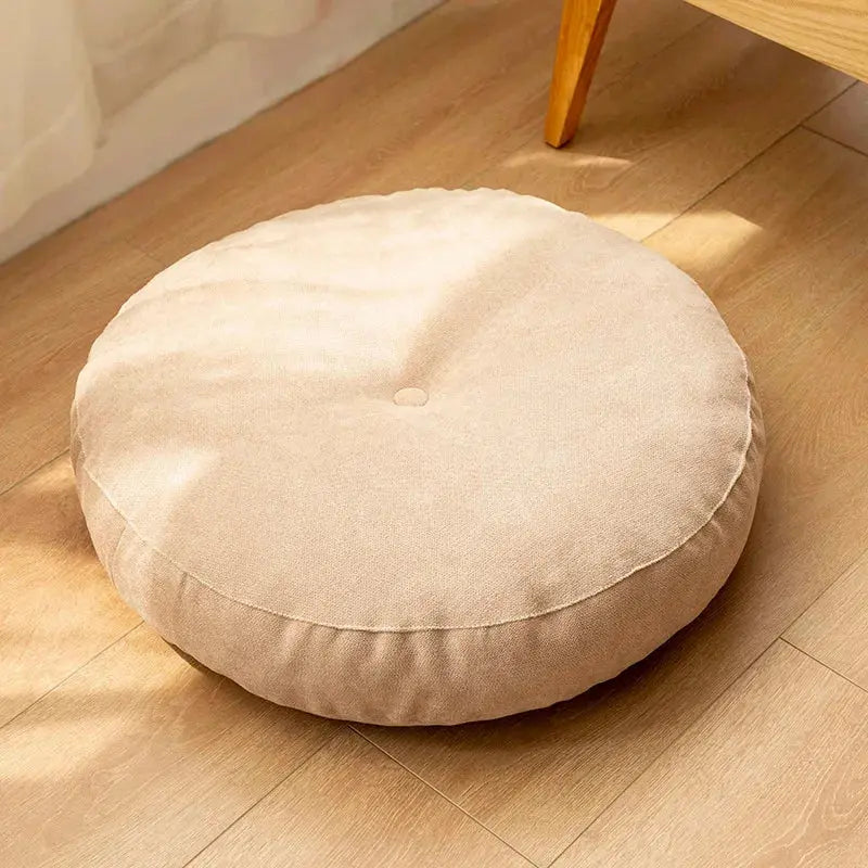 Coussin Malin Beige / 42cm Coussin pouf rond multifonction