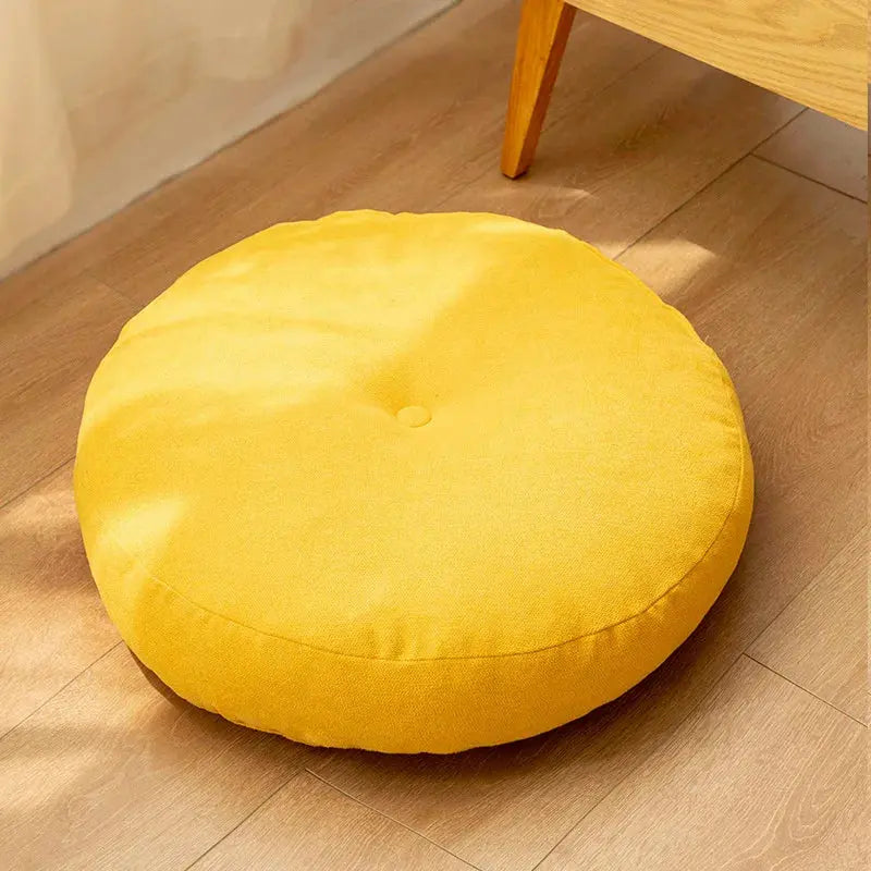 Coussin Malin Jaune / 42cm Coussin pouf rond multifonction