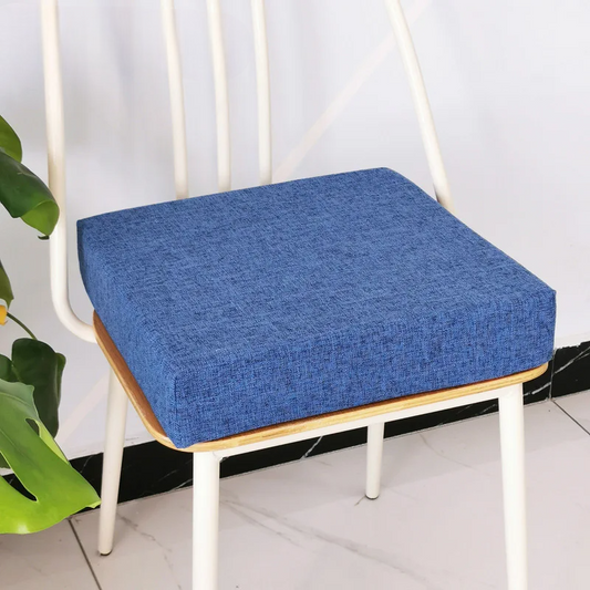 Coussin pour chaise déhoussable carré | Bleu Coussin Malin