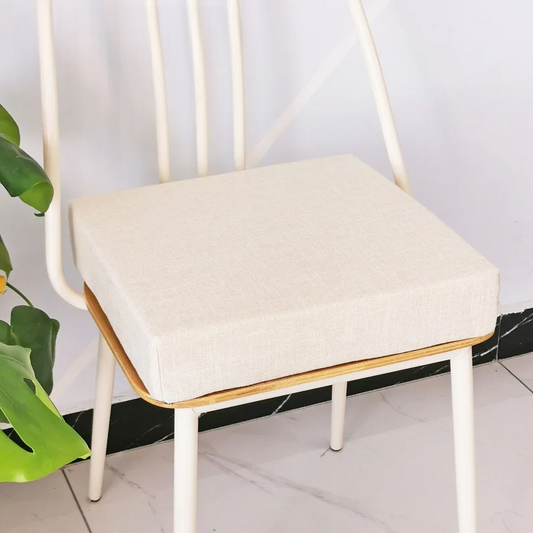 Coussin pour chaise déhoussable carré | Blanc Coussin Malin