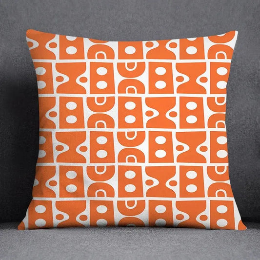 Coussin Malin 40x40cm Housse de coussin canapé décoratif | Motifs orange