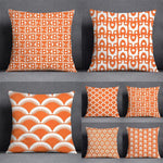 Housse de coussin canapé décoratif | Motifs orange - Vignette | Coussin Malin
