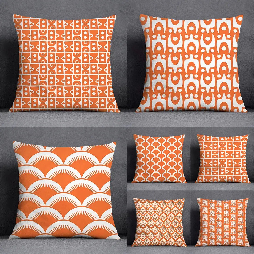 Coussin Malin Housse de coussin canapé décoratif | Motifs orange
