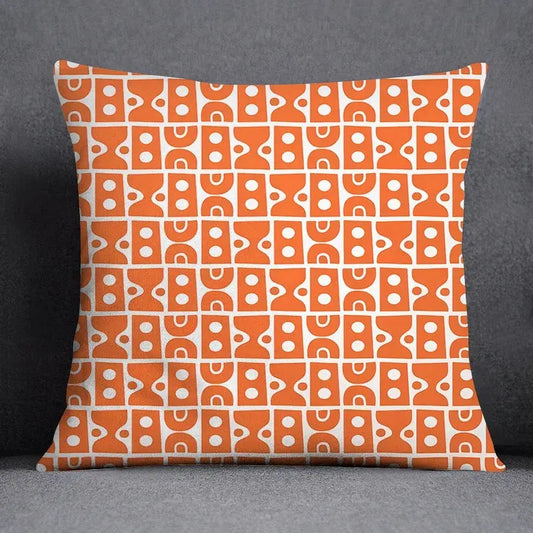 Coussin Malin 40x40cm Housse de coussin canapé décoratif | Motifs orange