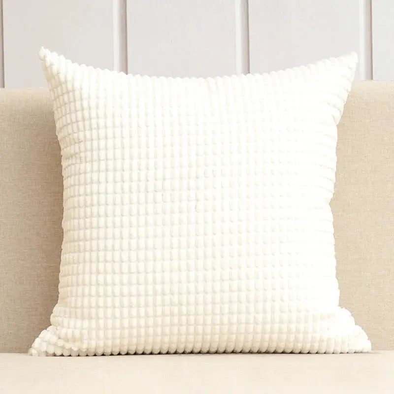 Coussin Malin Blanc / 30x50cm Housse de coussin canapé en peluche avec house | Couleurs claires