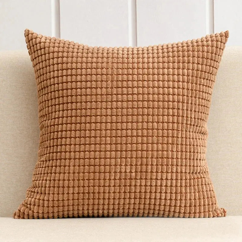 Coussin Malin Marron / 30x50cm Housse de coussin canapé en peluche avec house | Couleurs claires