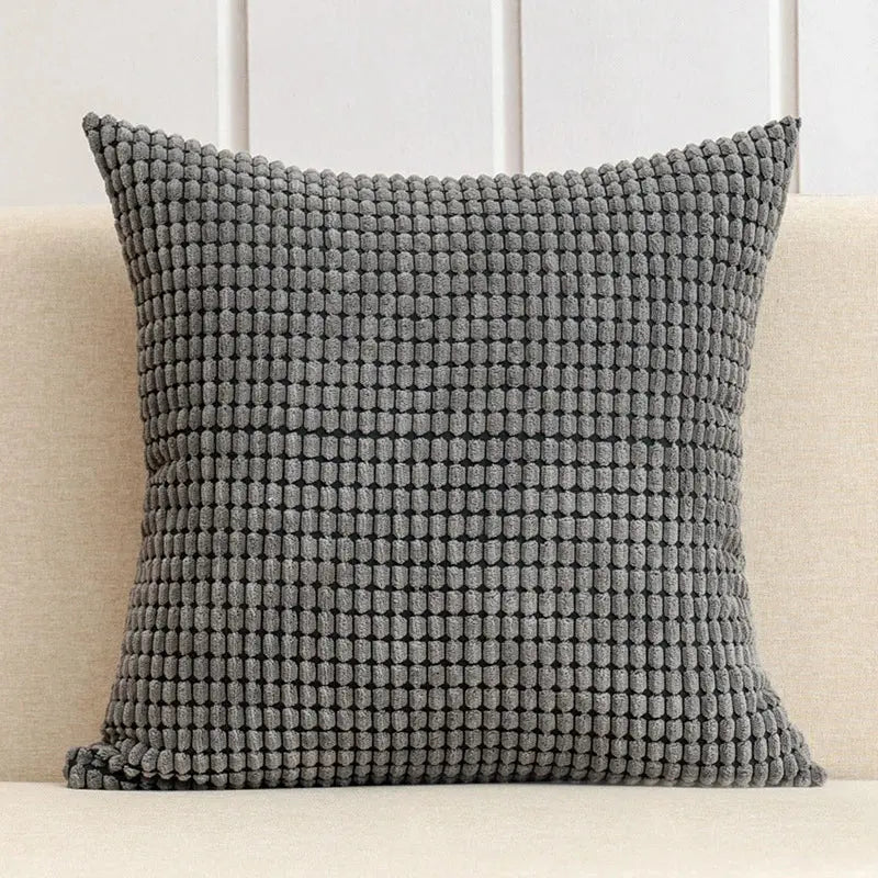 Coussin Malin Gris / 30x50cm Housse de coussin canapé en peluche avec house | Couleurs foncées