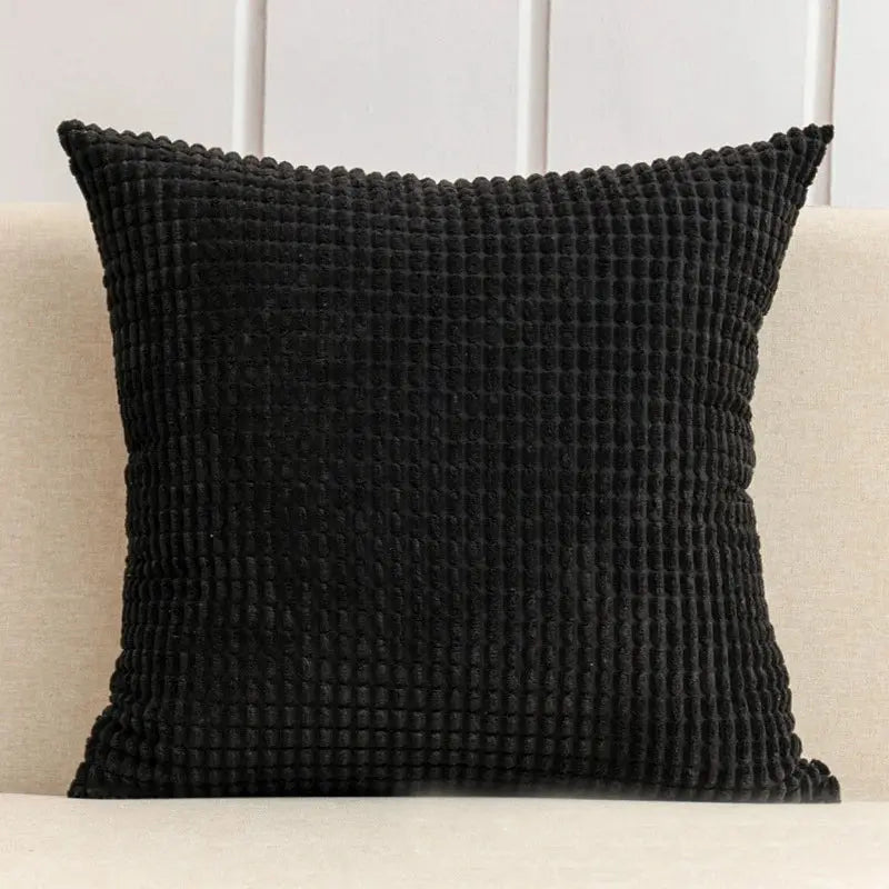 Coussin Malin Noir / 30x50cm Housse de coussin canapé en peluche avec house | Couleurs foncées