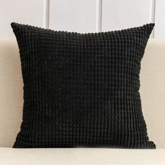 Coussin Malin Noir / 30x50cm Housse de coussin canapé en peluche avec house | Couleurs foncées