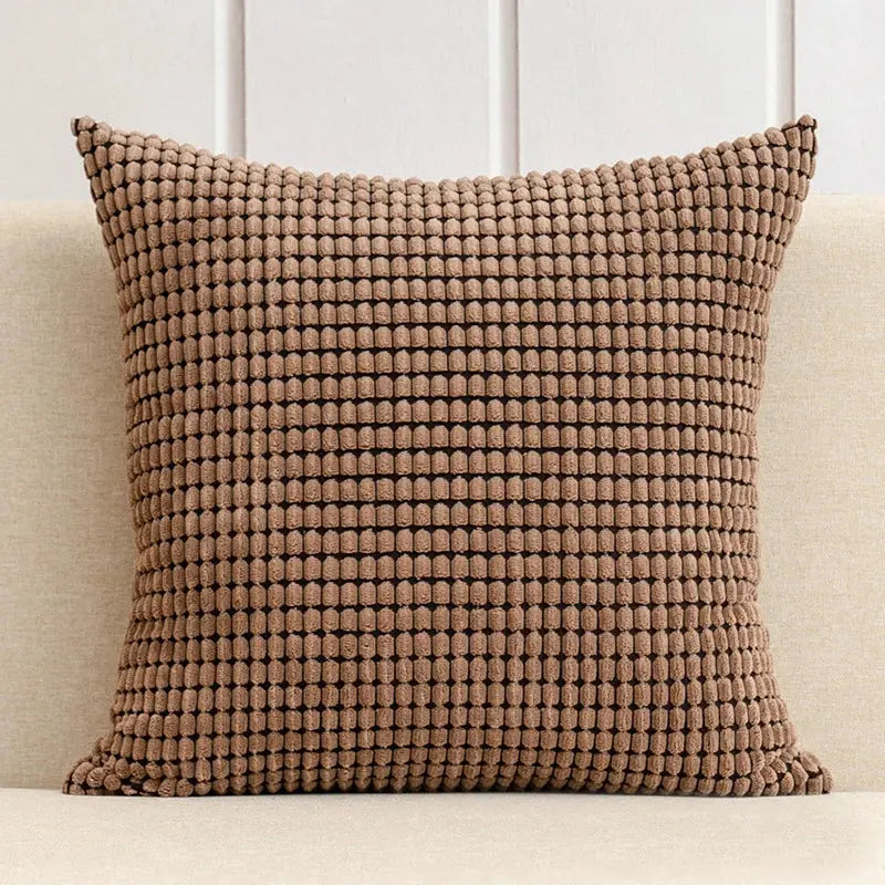 Coussin Malin Marron / 30x50cm Housse de coussin canapé en peluche avec house | Couleurs foncées