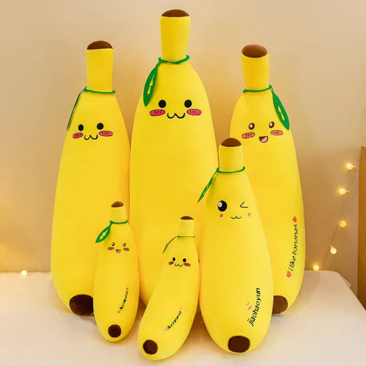 Banana Throw Pillow Long Pillow Cute Lazy Bed Leg Hug Doll Super Soft Girl Doll Plush Toy Coussin Malin