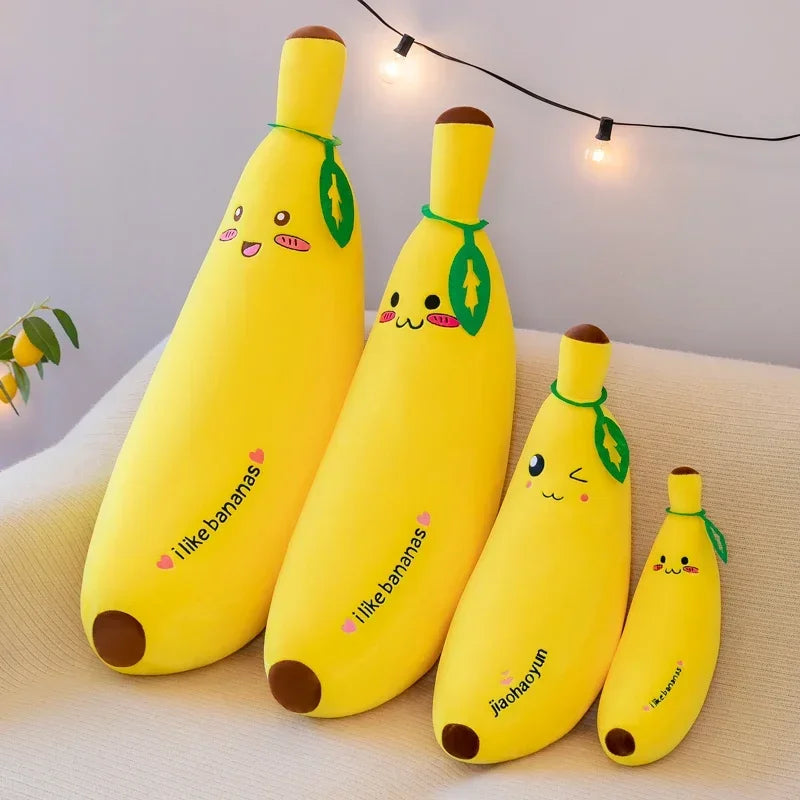 Banana Throw Pillow Long Pillow Cute Lazy Bed Leg Hug Doll Super Soft Girl Doll Plush Toy Coussin Malin