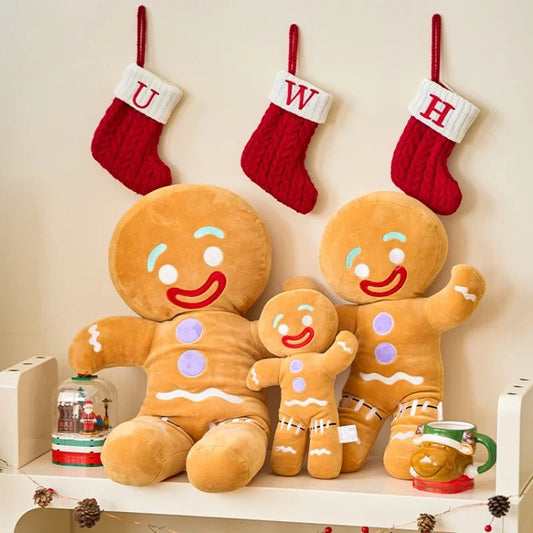 Gingerbread Man Plush Toys Biscuit Plushies Cookies Man Stuffed Doll Soft Sofa Cushion Dessert Pillow Christine Decor Xmas Gift Coussin Malin