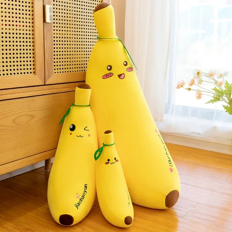 Banana Throw Pillow Long Pillow Cute Lazy Bed Leg Hug Doll Super Soft Girl Doll Plush Toy Coussin Malin