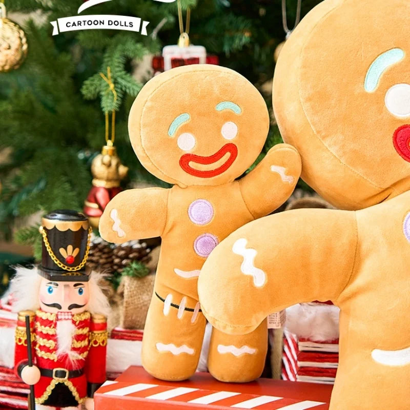 Gingerbread Man Plush Toys Biscuit Plushies Cookies Man Stuffed Doll Soft Sofa Cushion Dessert Pillow Christine Decor Xmas Gift Coussin Malin