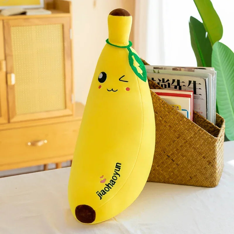 Banana Throw Pillow Long Pillow Cute Lazy Bed Leg Hug Doll Super Soft Girl Doll Plush Toy Coussin Malin