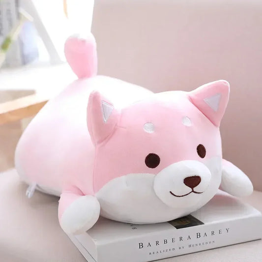 Coussin Malin Coussin animaux 38cm Gros coussin original | Shiba rose