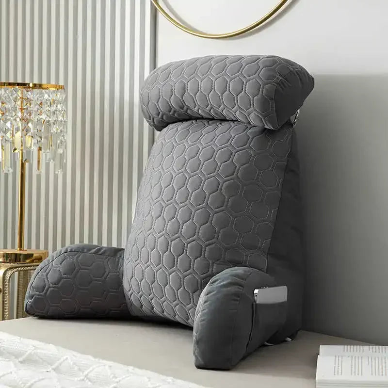 Coussin Malin Gris Coussin de lecture de lit 75x58cm