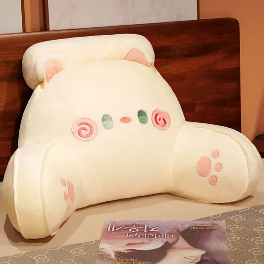 Coussin Malin 40cm Coussin de lecture de lit | Chat blanc
