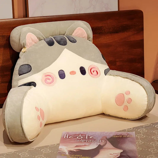 Coussin Malin 40cm Coussin de lecture de lit | Chat gris