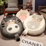 Coussin de sol pour enfant en peluche | Chat - Vignette | Coussin Malin