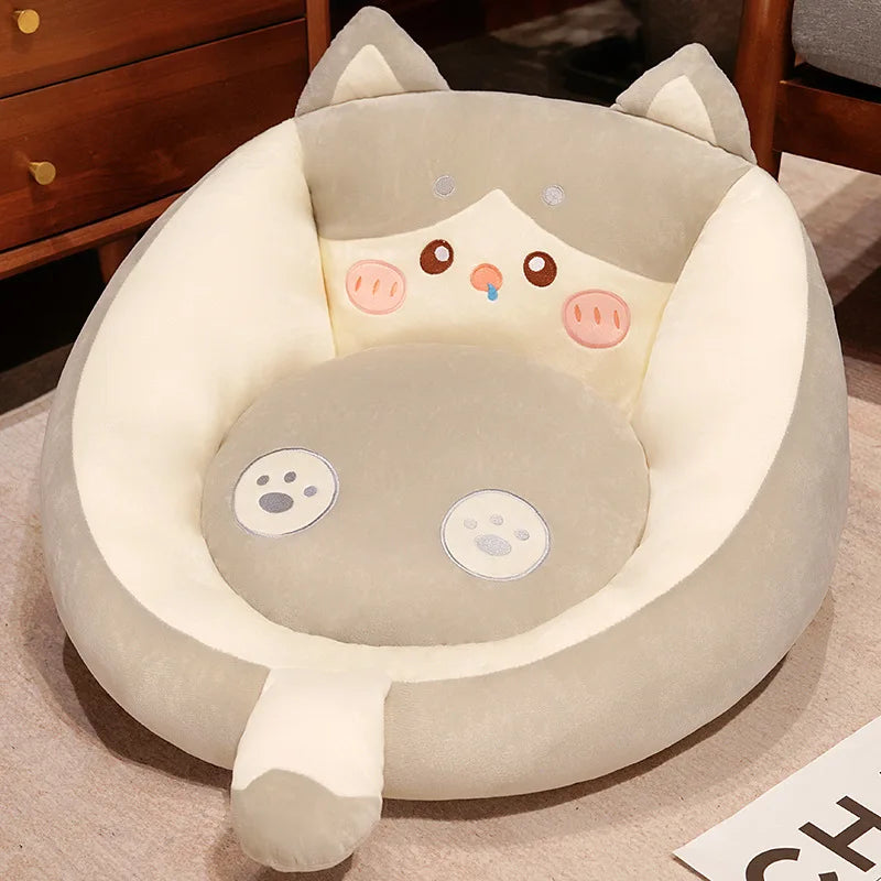 Coussin Malin Coussin de sol enfant 50x30cm Coussin de sol pour enfant en peluche | Chat