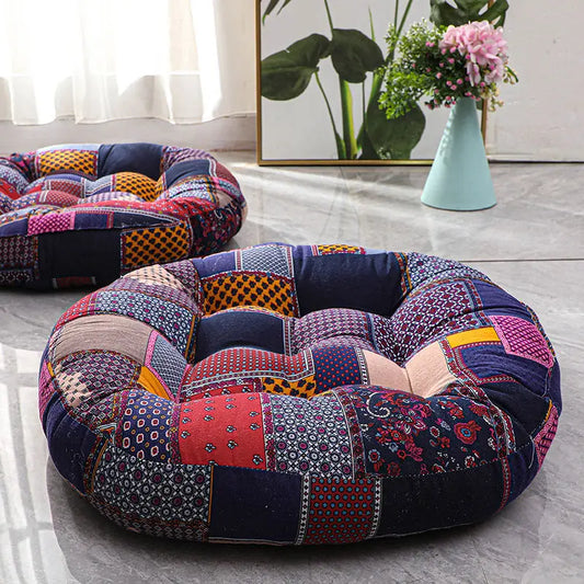 Coussin Malin Coussin de sol rond à motifs 55x55cm