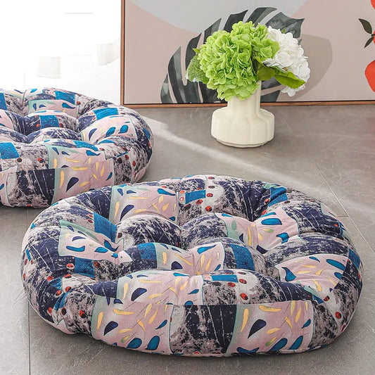 Coussin Malin Coussin de sol rond à motifs 55x55cm