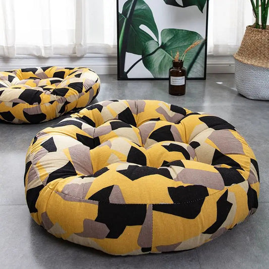Coussin Malin Coussin de sol rond à motifs 55x55cm