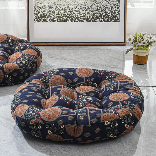 Coussin Malin Coussin de sol rond à motifs 55x55cm