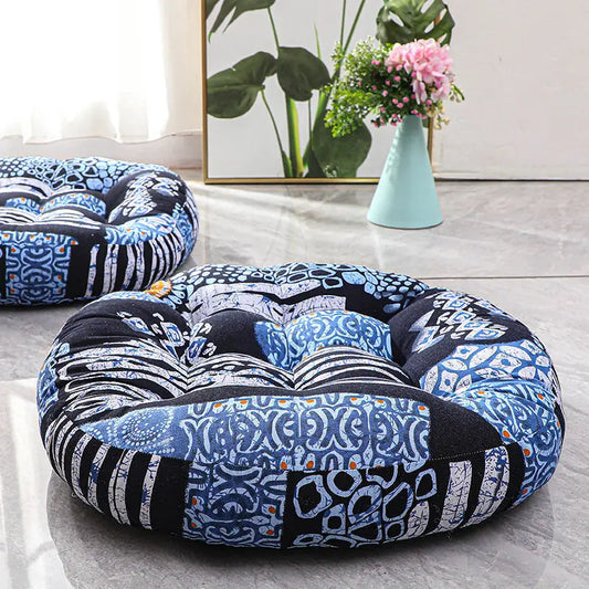 Coussin Malin Coussin de sol rond à motifs 55x55cm