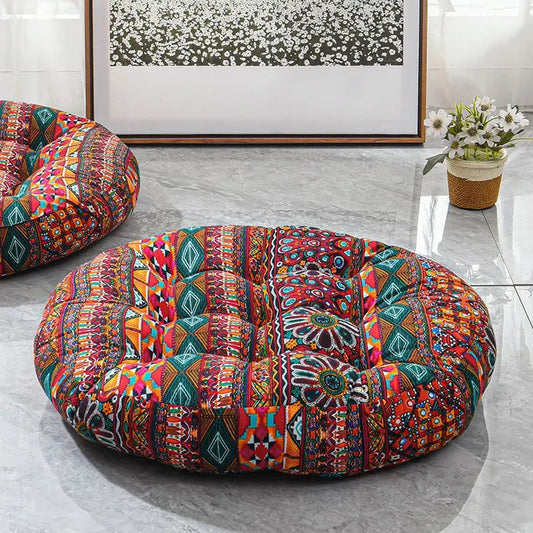 Coussin Malin Coussin de sol rond à motifs 55x55cm