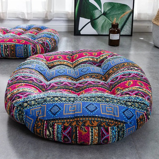 Coussin Malin Coussin de sol rond à motifs 55x55cm