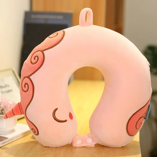Coussin Malin Coussin de voyage Coussin de voyage à mémoire de forme | Licorne rose