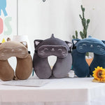 Coussin de voyage avec masque de sommeil | Chat bleu - Vignette | Coussin Malin