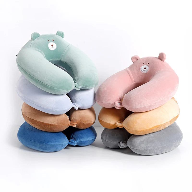 Coussin Malin Coussin de voyage Coussin de voyage original déhoussable | Ours gris