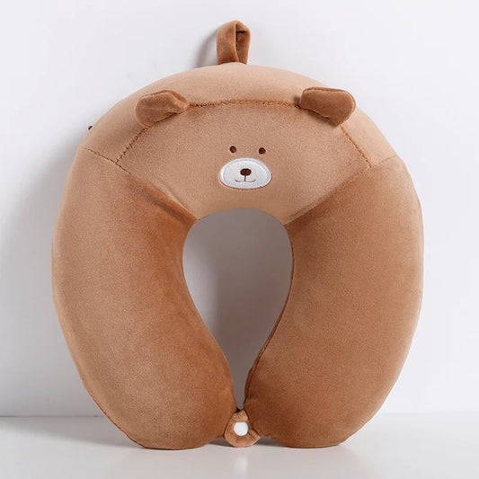 Coussin Malin Coussin de voyage Coussin de voyage original déhoussable | Ours marron