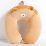 Coussin de voyage original déhoussable | Ours orange - Vignette | Coussin Malin