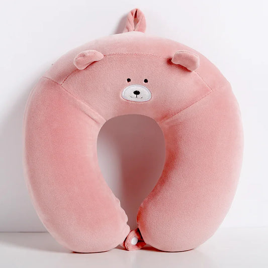 Coussin Malin Coussin de voyage Coussin de voyage original déhoussable | Ours rose