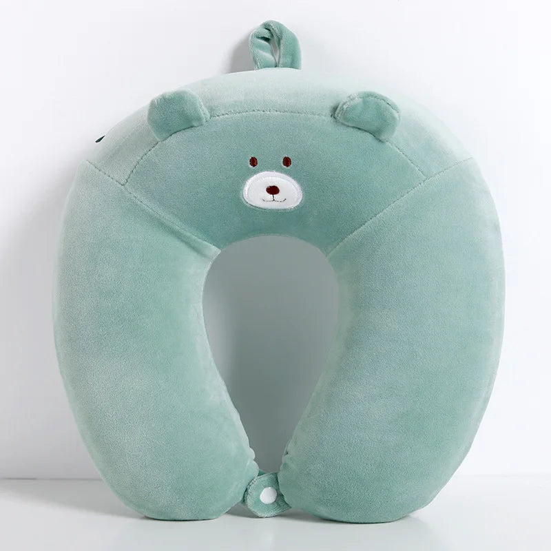 Coussin Malin Coussin de voyage Coussin de voyage original déhoussable | Ours vert