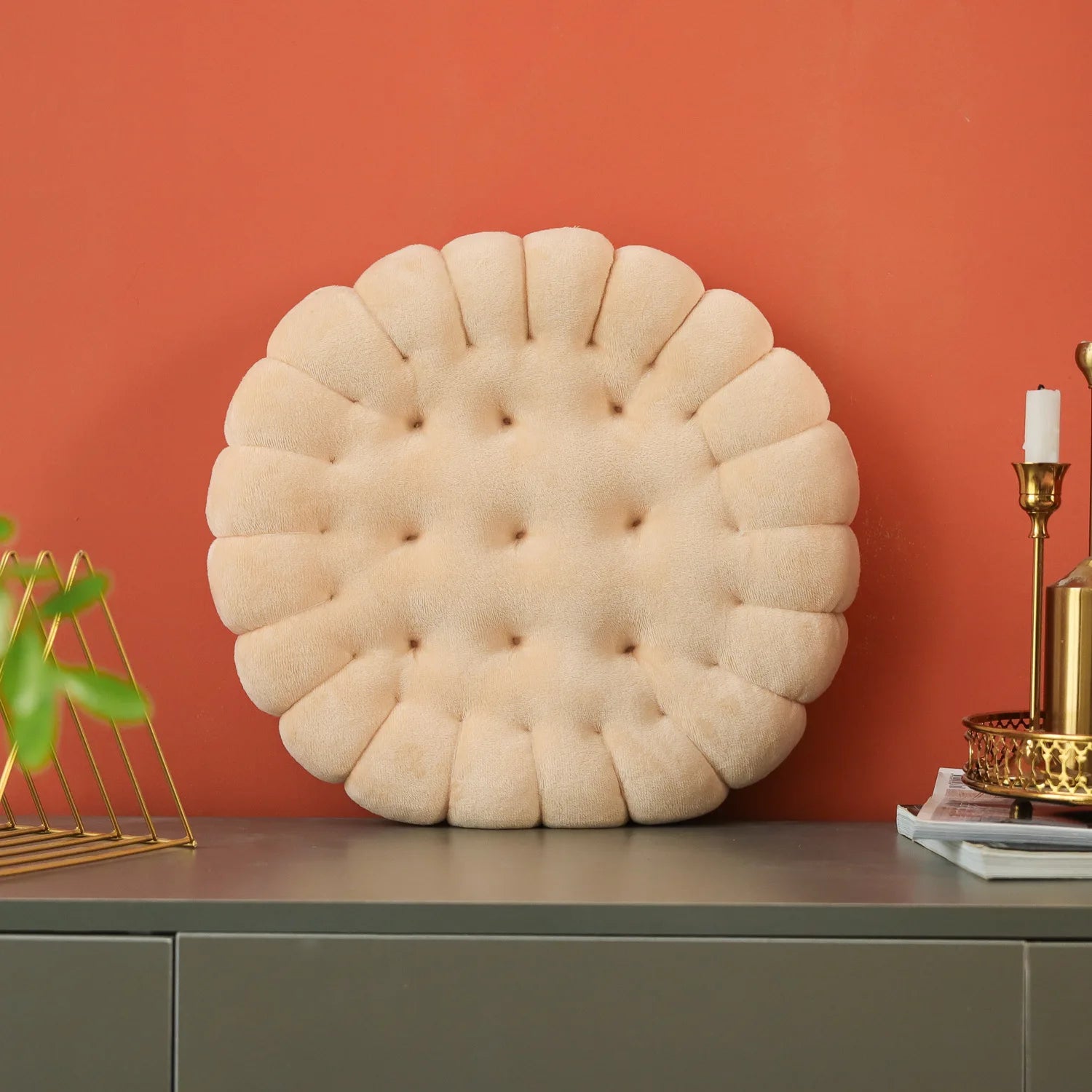 Coussin Malin Coussin original Coussin canapé et chaise original | Biscuit vanille rond