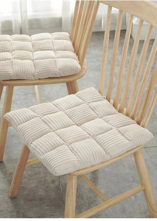 Coussin Malin Coussin pour chaise Coussin pour chaise à carreau 42x42cm | Blanc